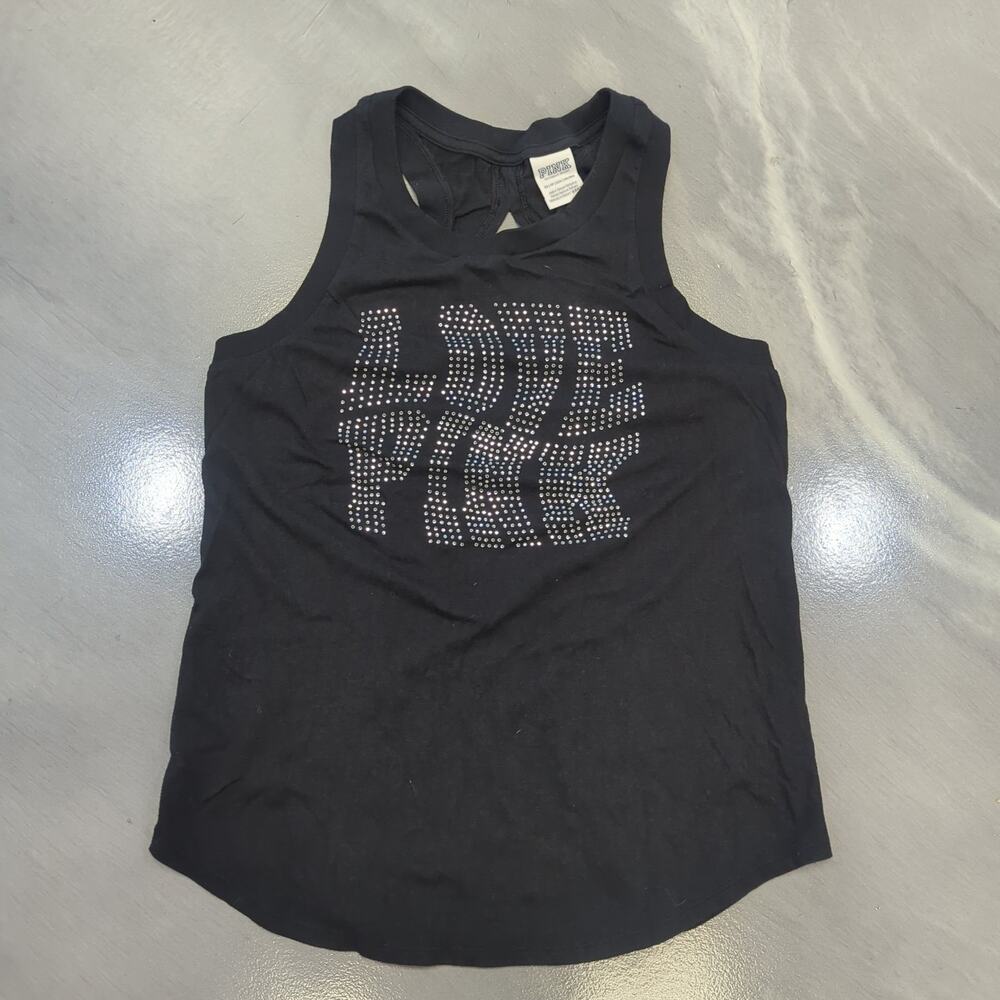 Victoria's Secret PINK XS Cotton McBling Logo Tank Y2K Streetwear Nostalgiacore